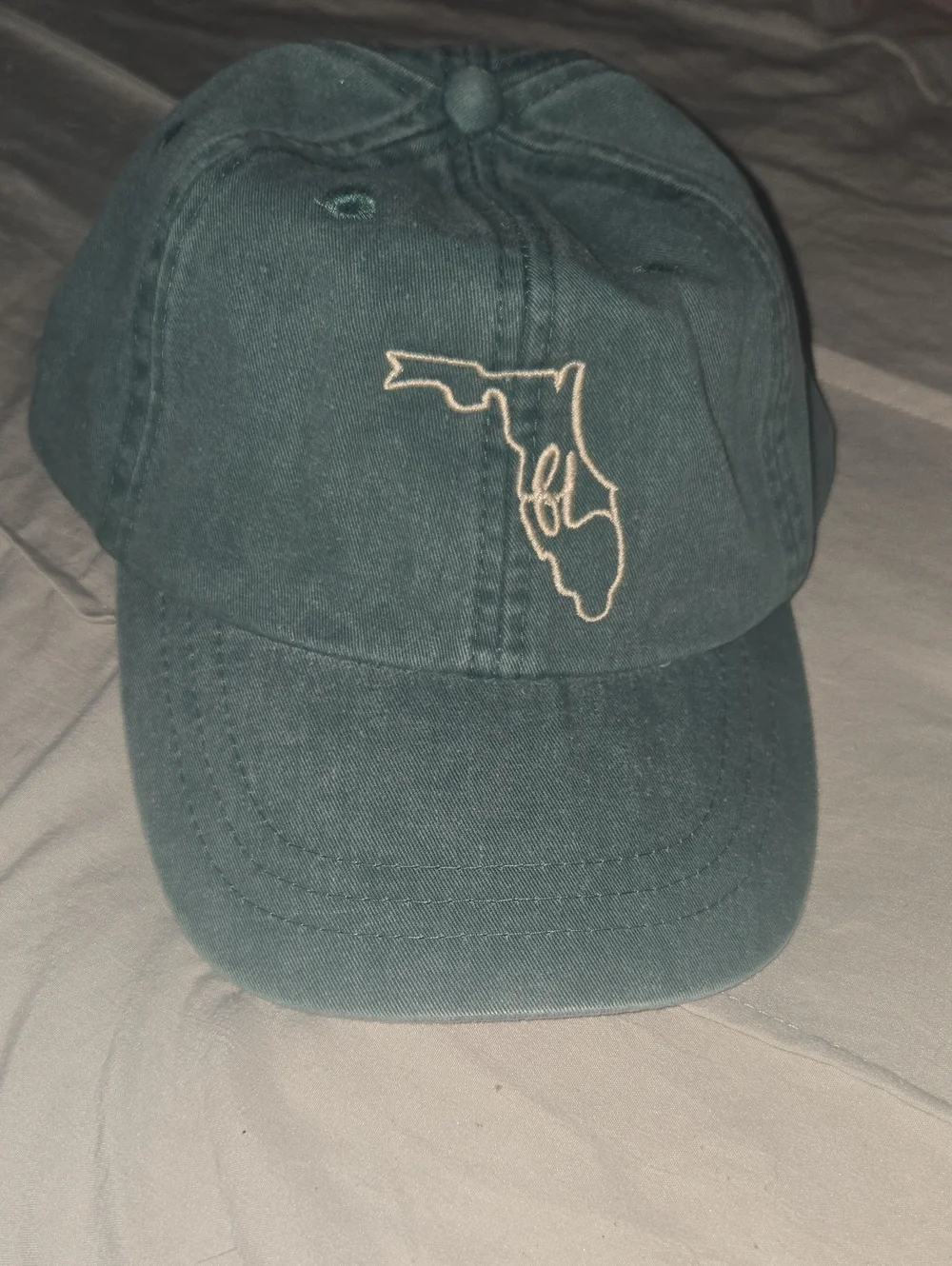 Women's Faded Green Florida Outline Baseball Cap